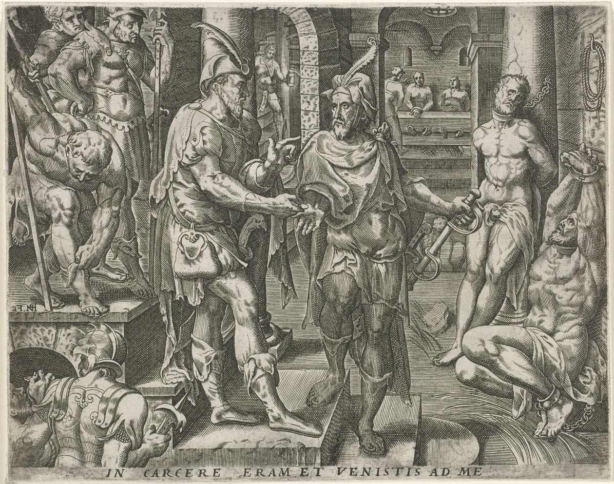 Prisioneiros em visita
Obras de misericórdia (título da série) de Pieter Nagel