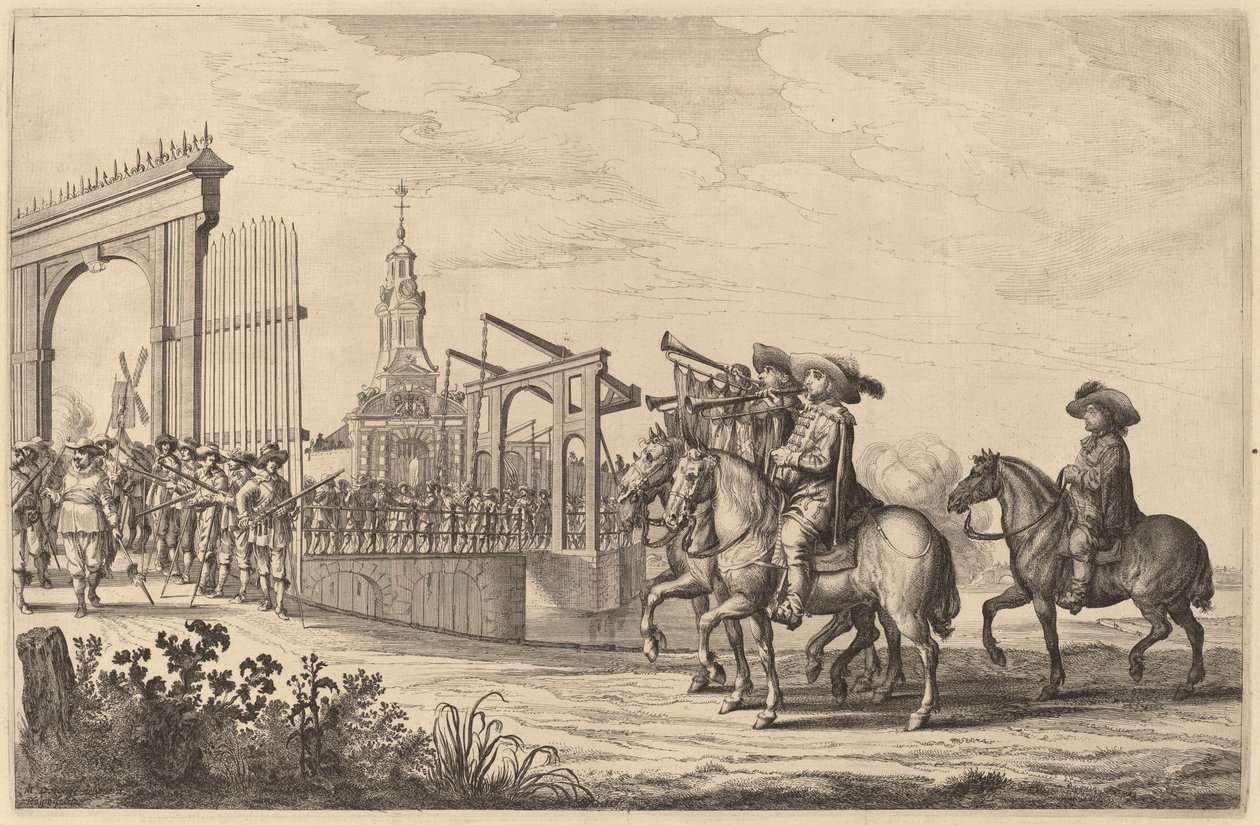 Entrada de Marie de Medici em Amsterdã [placa 1 de 6] de Pieter Nolpe