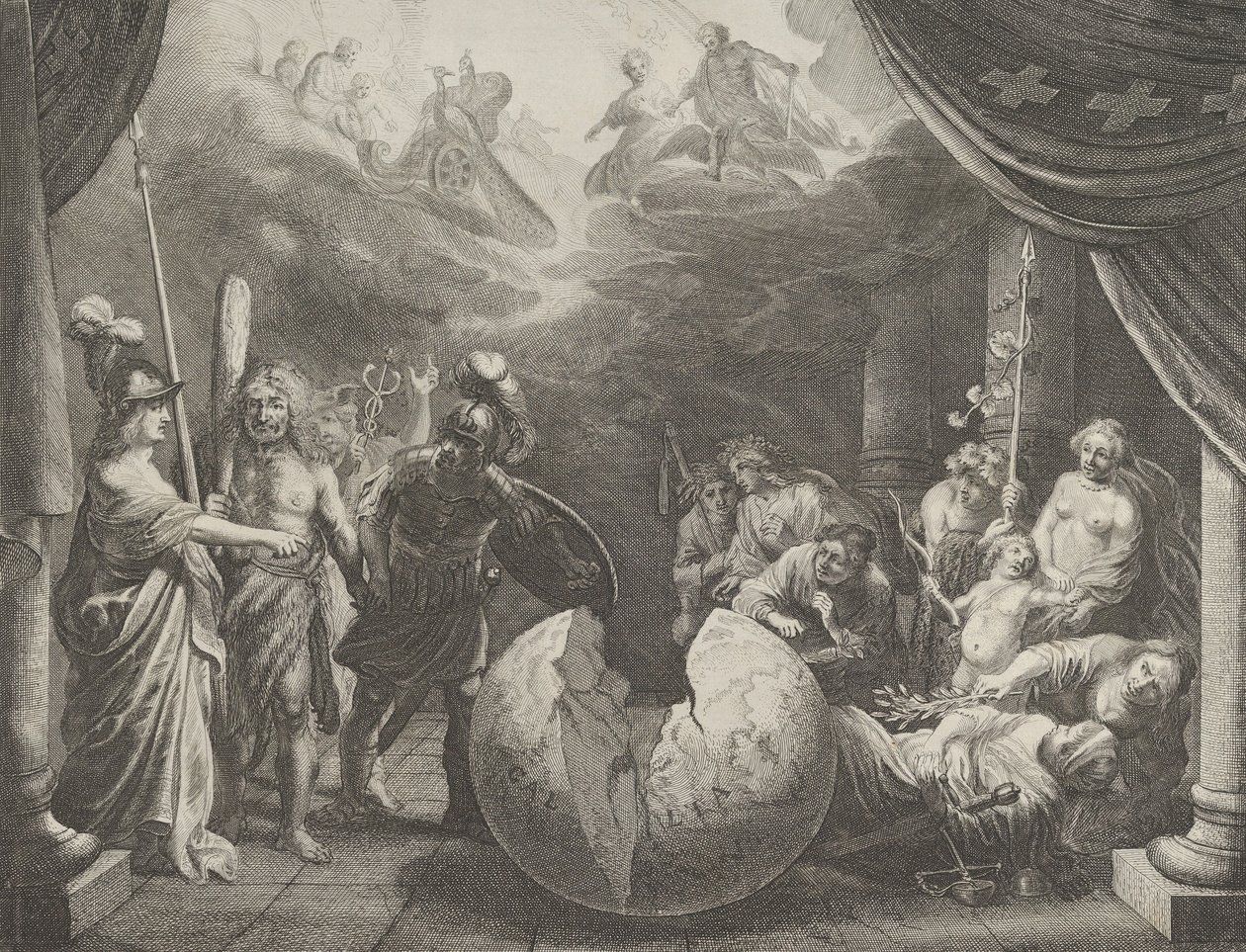Gravura 11: Alegoria sobre a discórdia na França, de Caspar Barlaeus, Medicea Hospes, 1638. de Pieter Nolpe