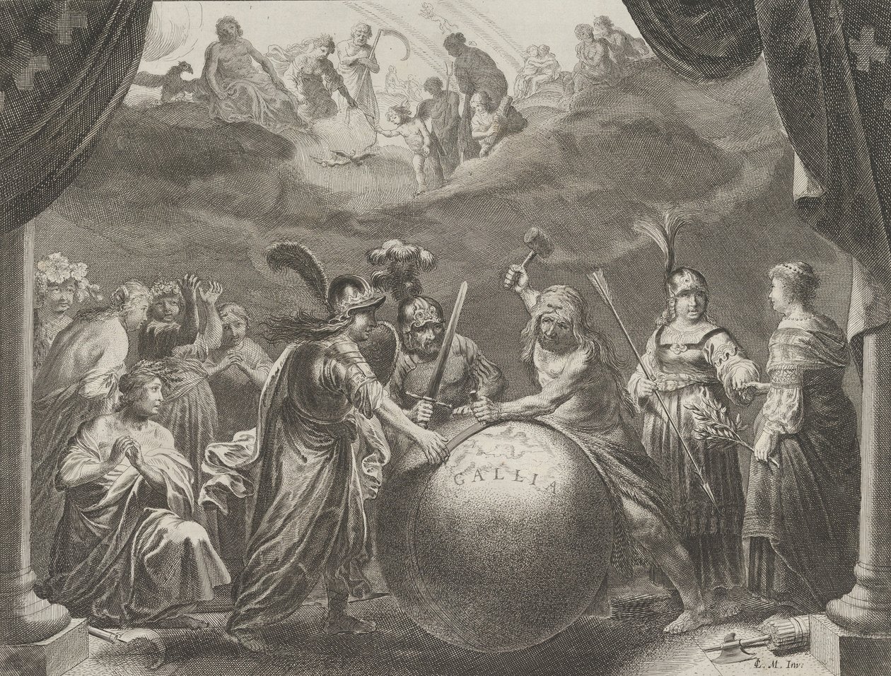 Gravura 12: Alegoria sobre a discórdia na França, de Caspar Barlaeus, Medicea Hospes, 1638. de Pieter Nolpe