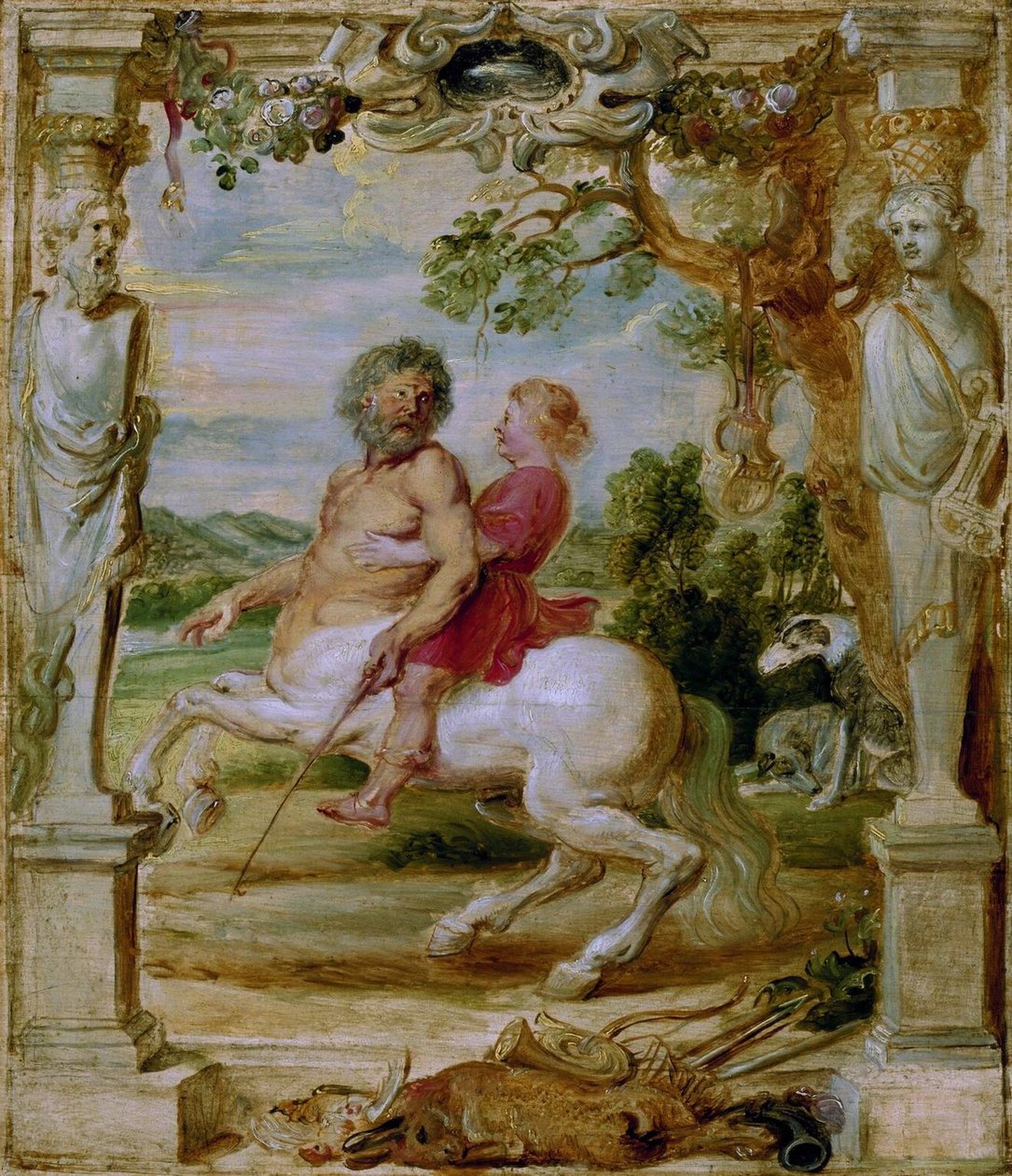 Aquiles educado pelo centauro Quíron, 1630-1635 de Peter Paul Rubens