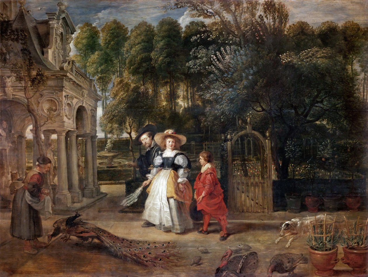 Rubens e Helene Fourment no jardim, ca 1631. de Peter Paul Rubens