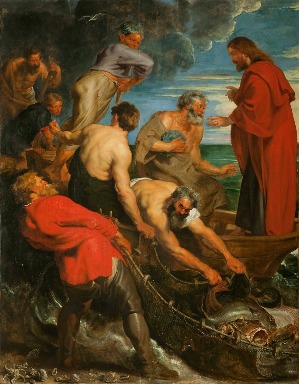 O Tríptico Miraculous de Peixes, painel central, 1618-1619. de Pieter Paul Rubens
