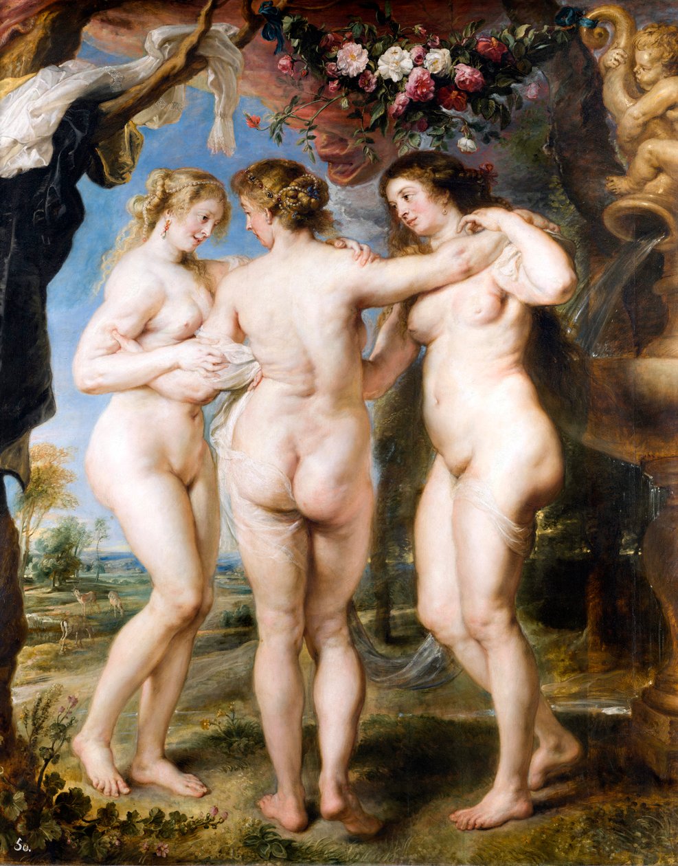 As Três Graças, c. 1635 de Peter Paul Rubens