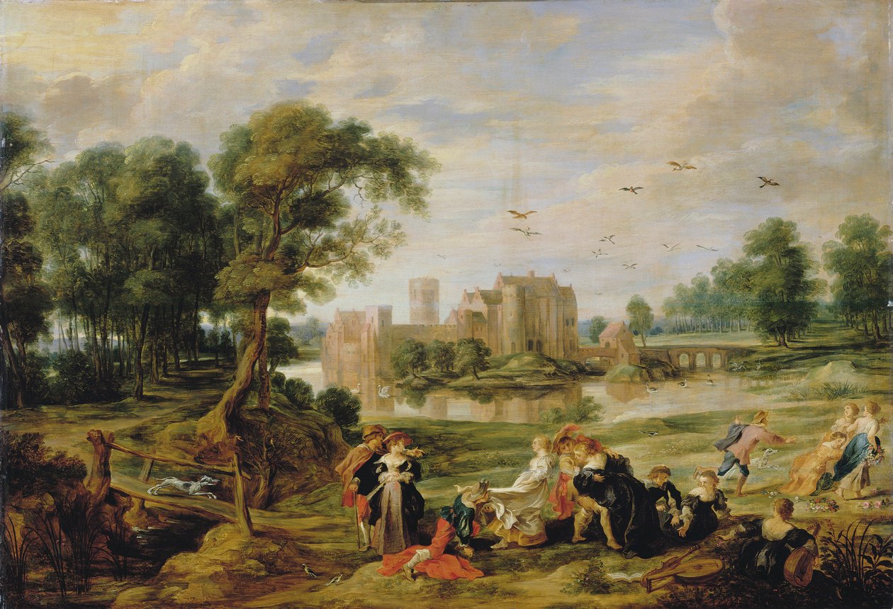 O parque do castelo em Ekeren, 1527-1530. de Pieter Paul Rubens