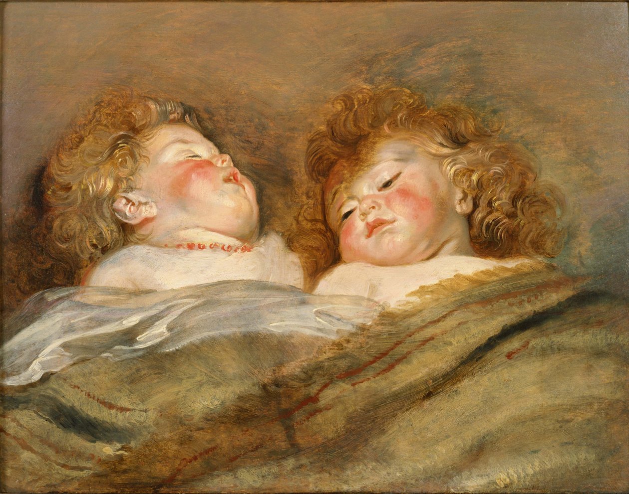 Duas crianças dormindo de Peter Paul Rubens