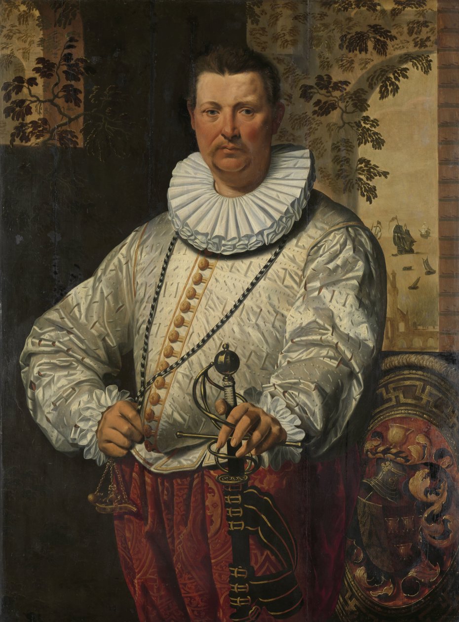 Retrato de um almirante holandês da frota de Pieter Pietersz. (I) (circle of)