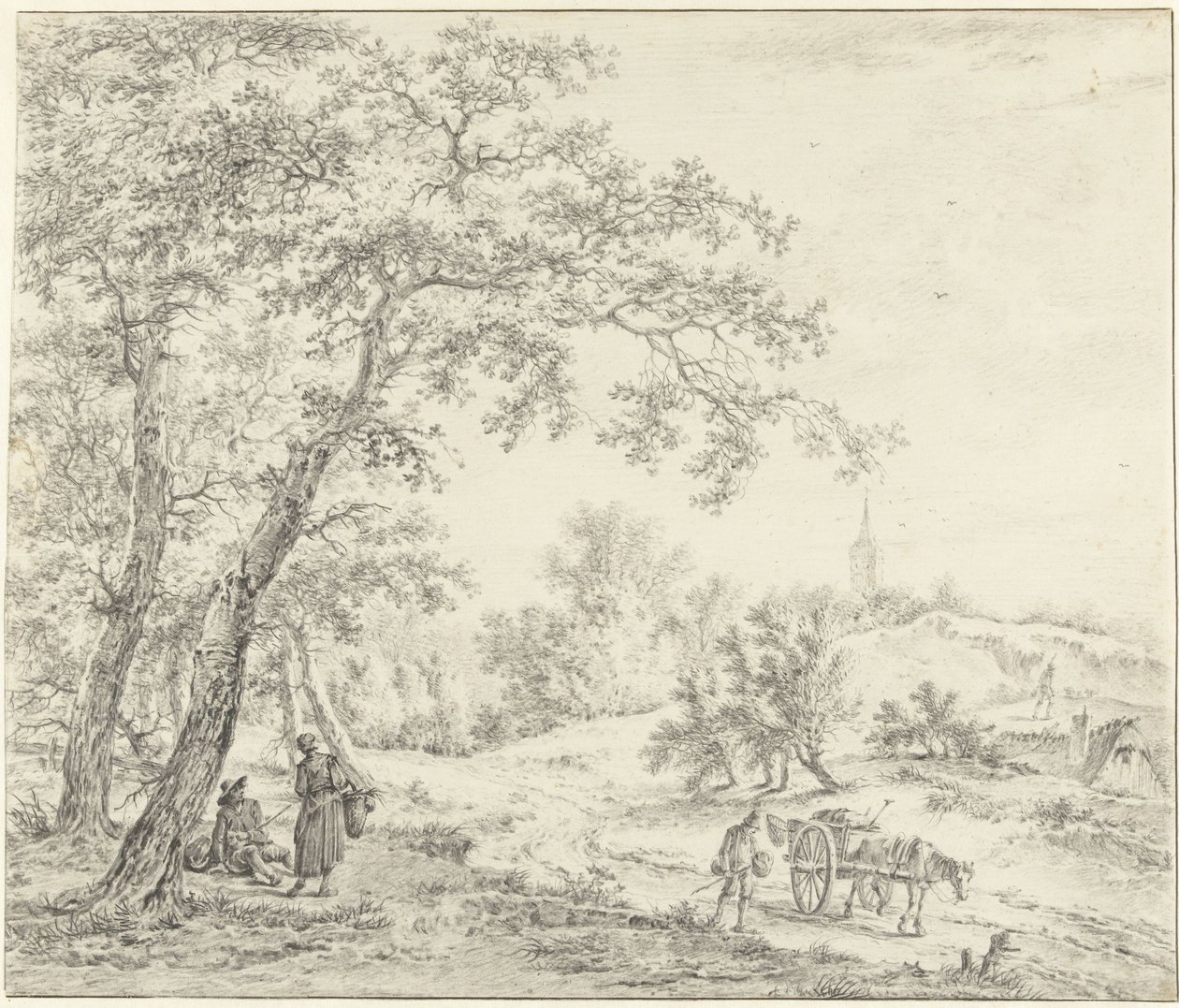 Paisagem da Holanda do Norte (Egmond em direcção a Castricum?) de Pieter Pietersz. Barbiers