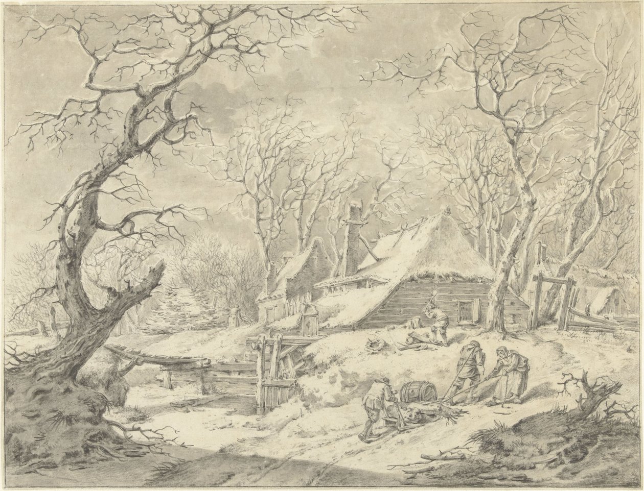 Paisagem de inverno com fazenda de Pieter Pietersz. Barbiers