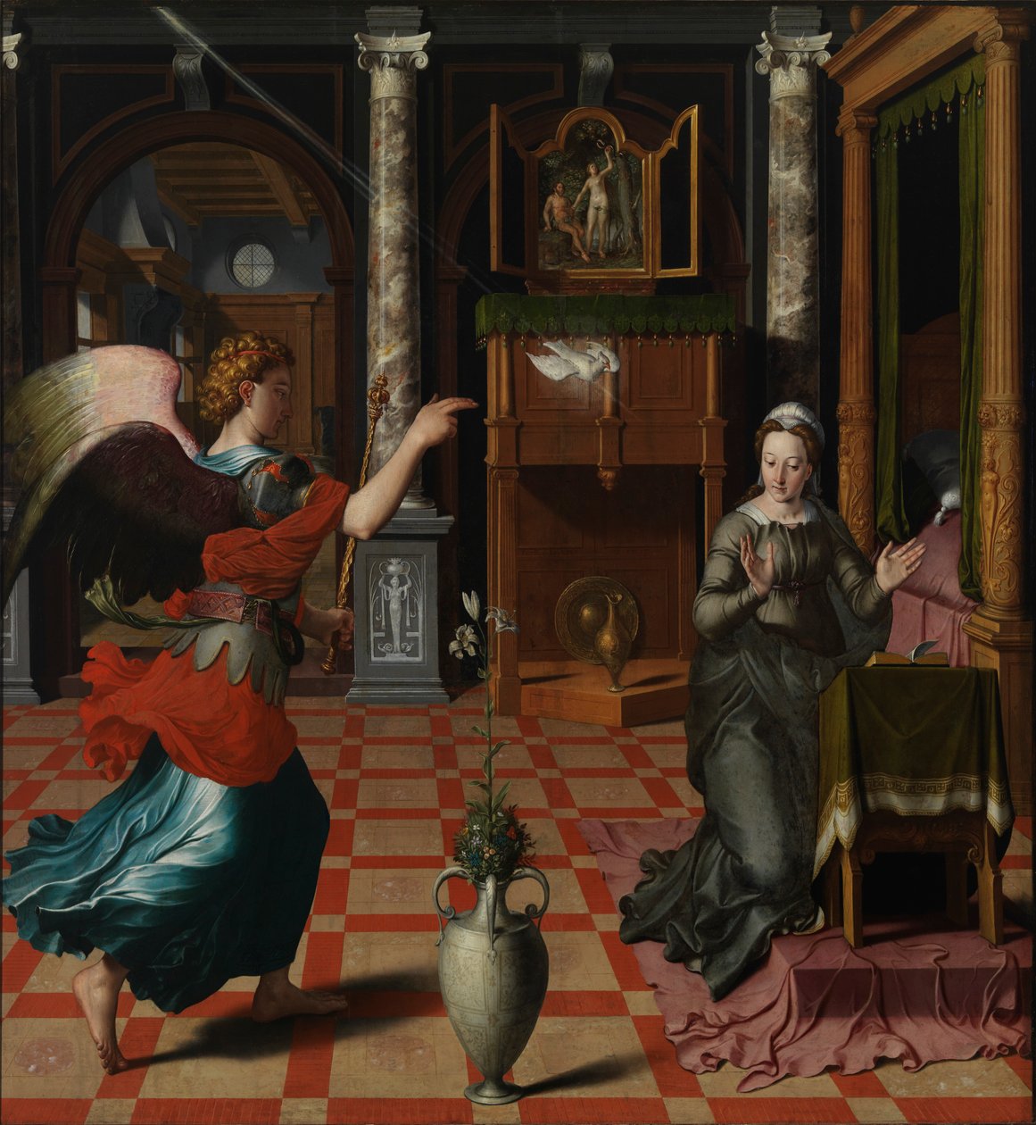 A Anunciação, 1552. de Pieter Pourbus