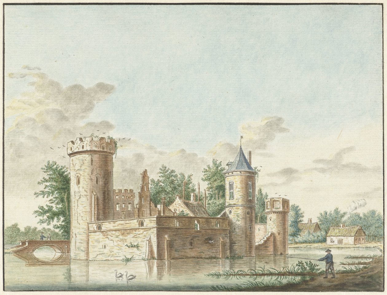 Castelo de Aalst na região de Bommelerwaard de Pieter Remmers
