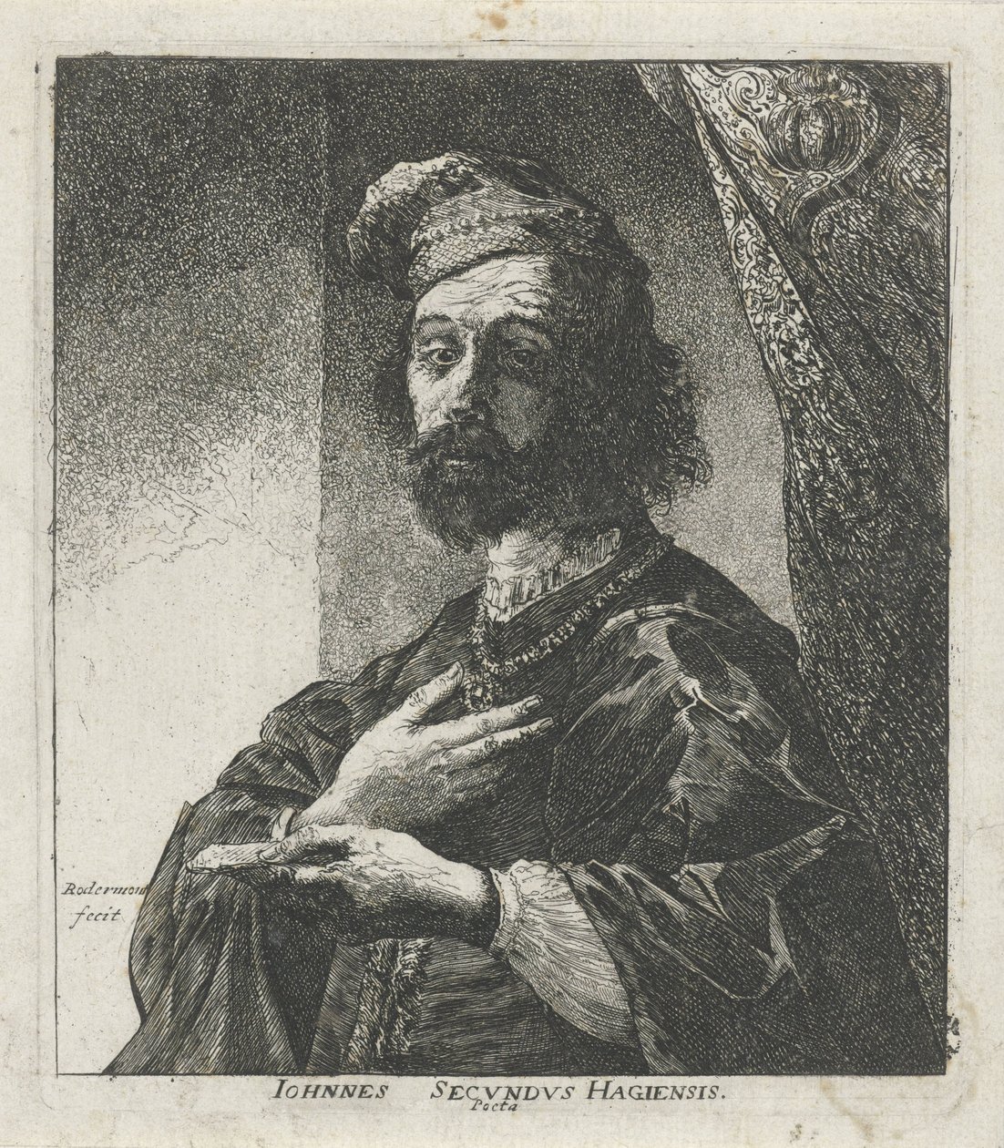 Portret van Janus Secundus de Pieter Rottermondt