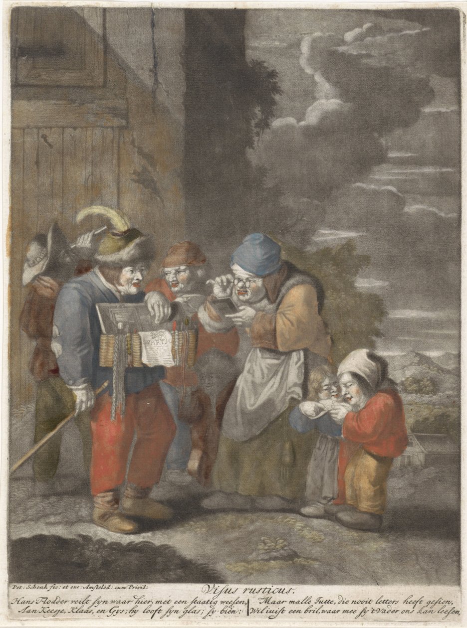 O rosto
Visus rusticus (título sobre o objecto)
Cinco sentidos (título da série) de Pieter Schenk (I)
