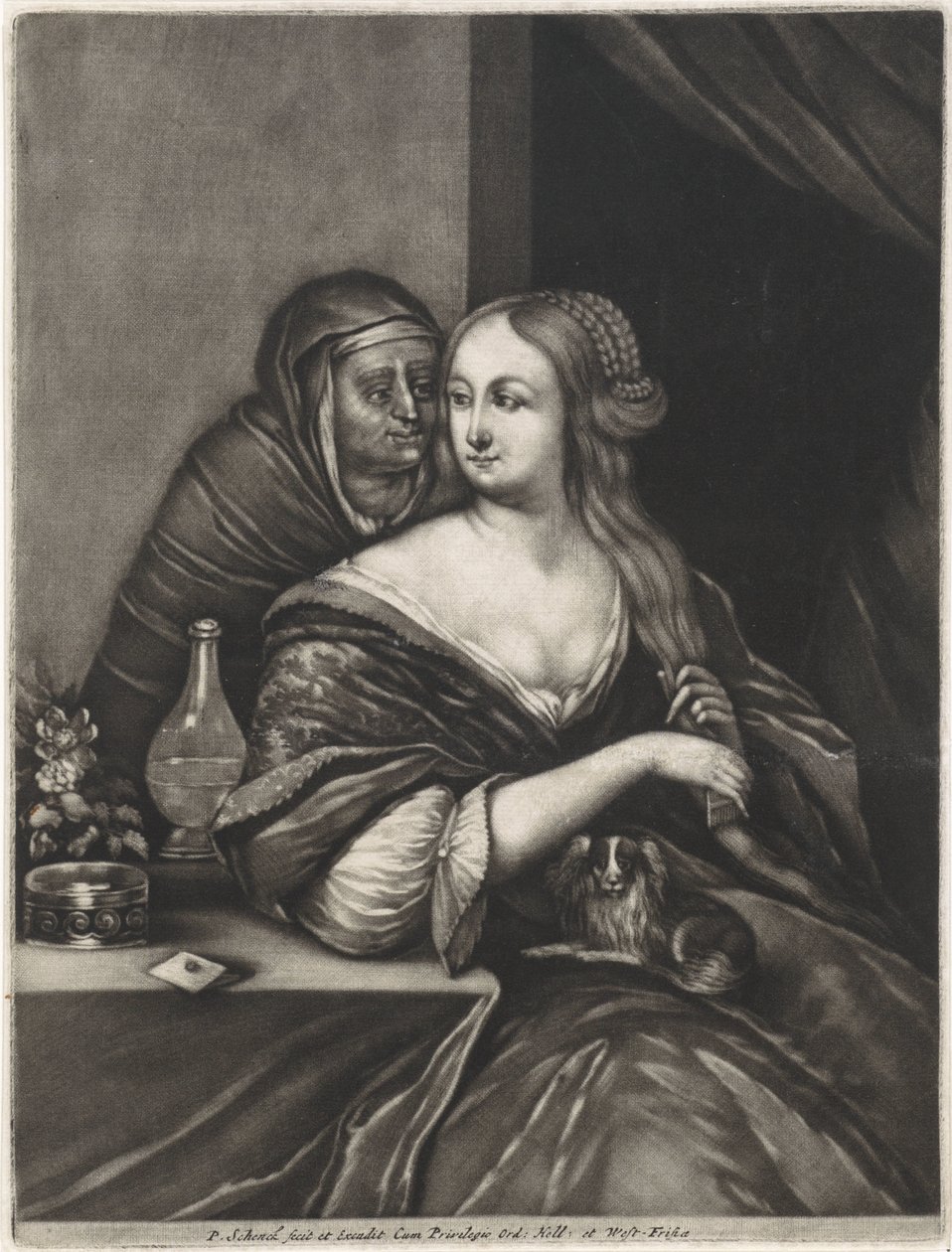 Jovem mulher e casamenteira de Pieter Schenk (I)