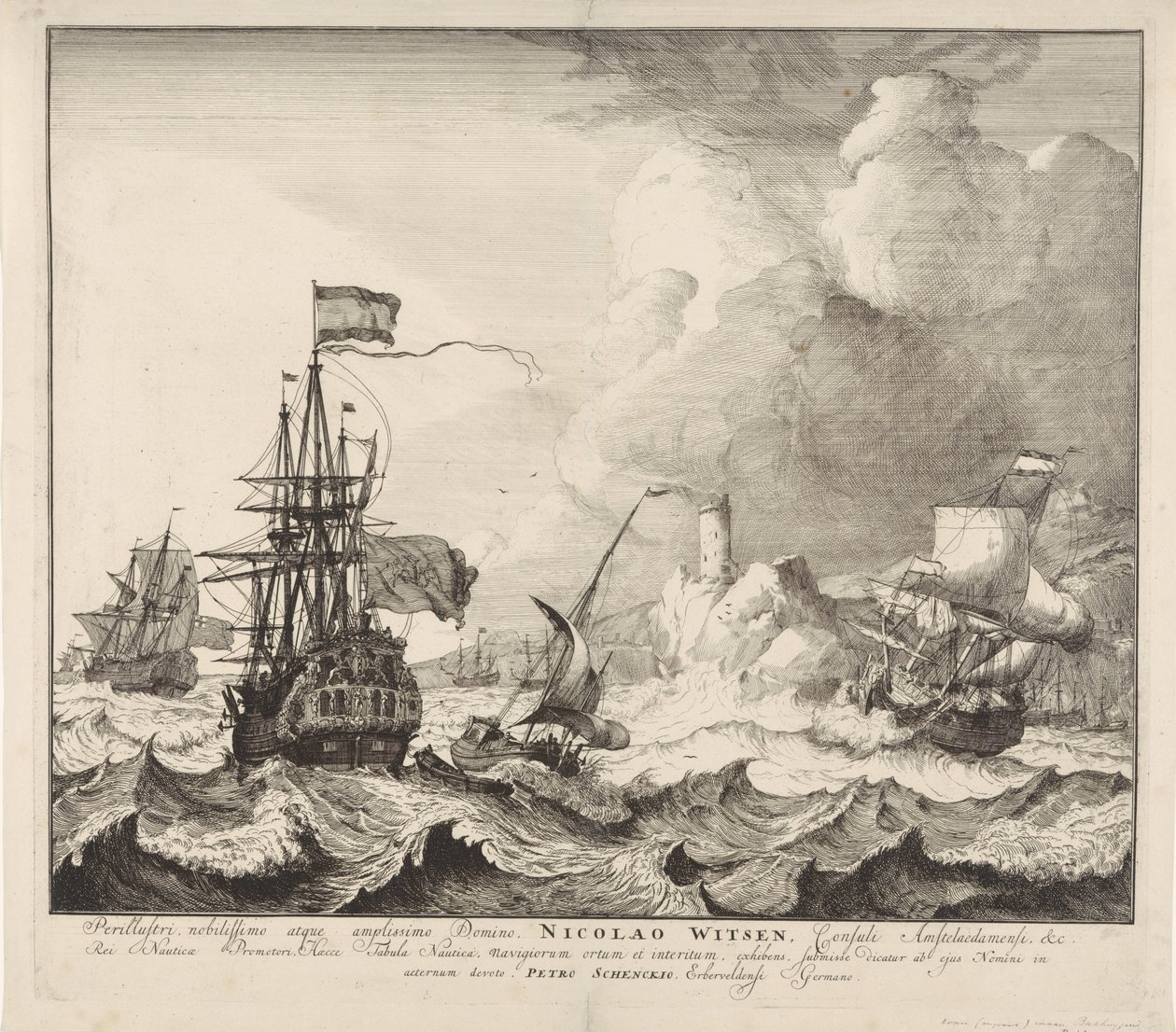 Navios na tempestade de Pieter Schenk (I)
