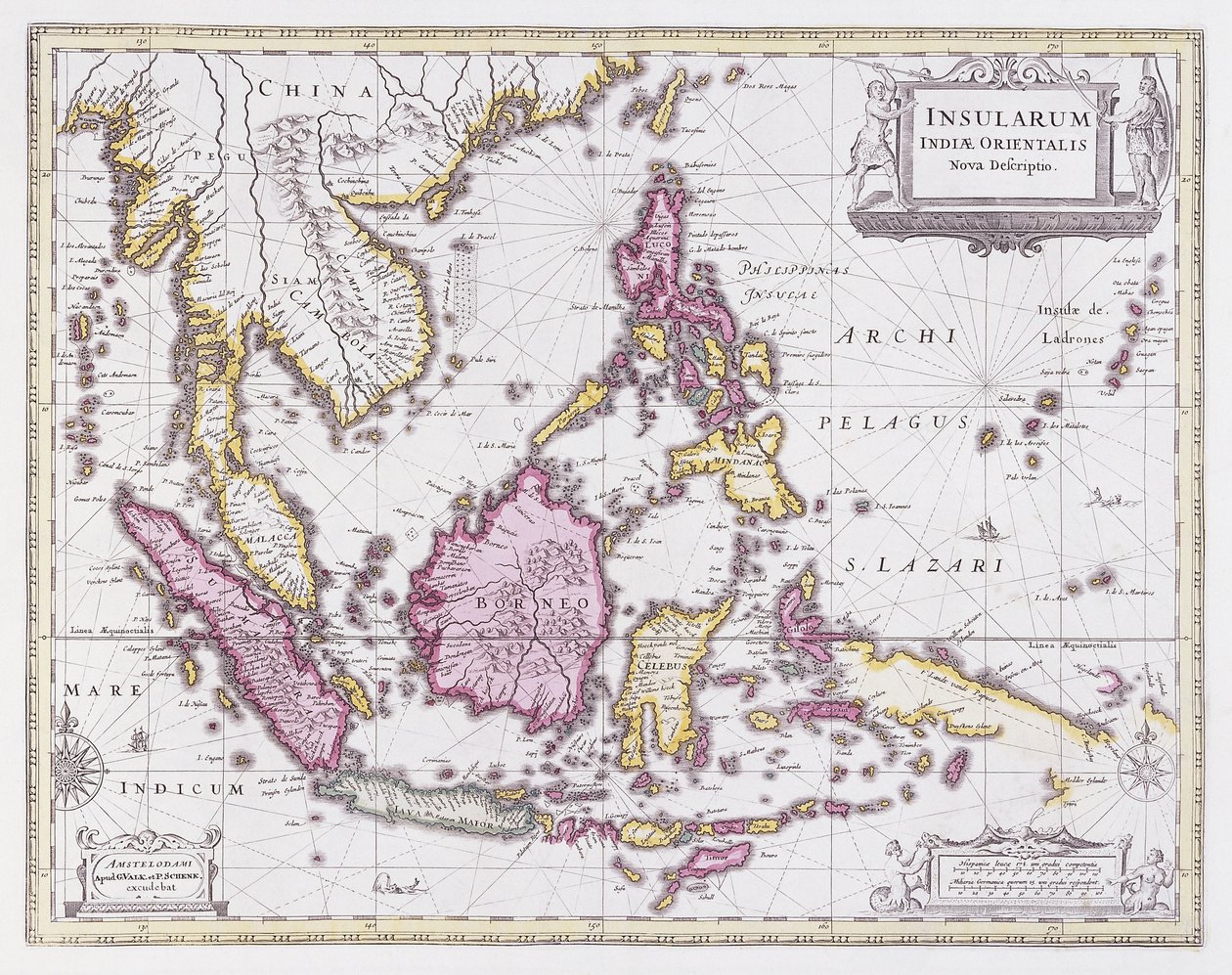 Mapa da China e da Indonésia, c.1710 de Pieter Schenk