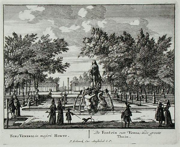 A Fonte de Vénus num grande jardim, de 