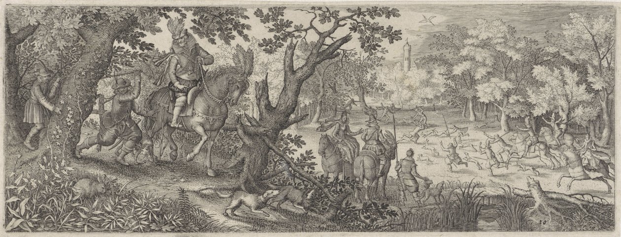 Caça ao coelho
Cenas de caça (título da série) de Pieter Serwouters