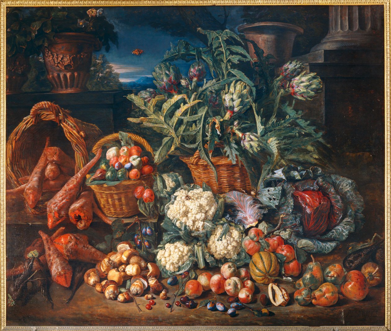 Nature morte: legumes e frutas - Natureza morta: Legumes e frutas ... de Pieter Snyers