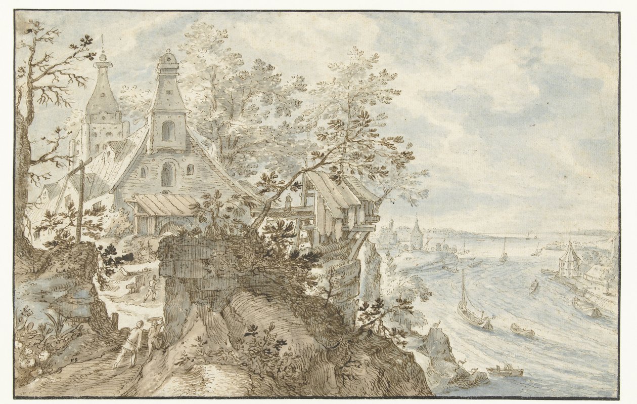 Rio com capela à esquerda de Pieter Stevens (I)