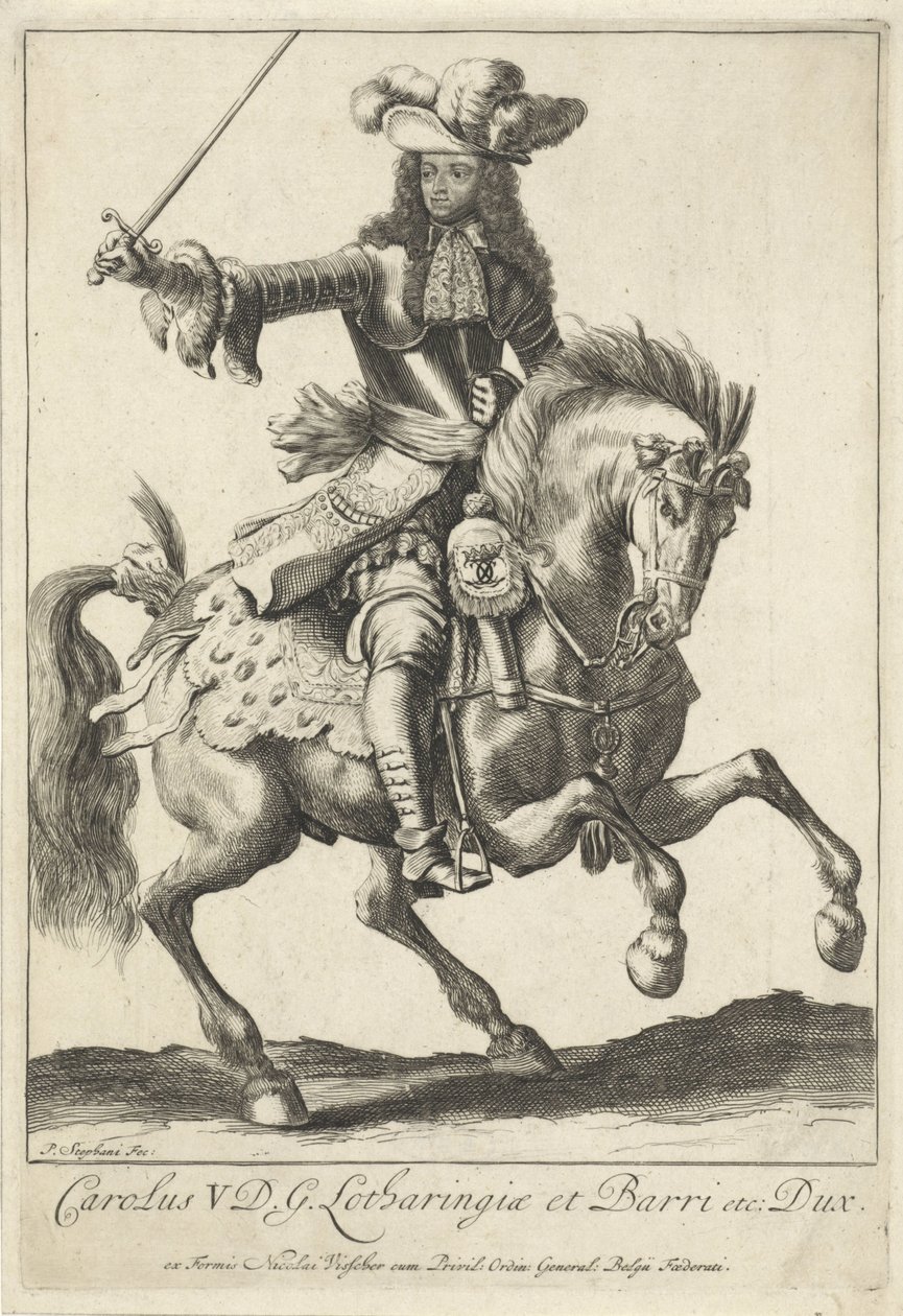 Retrato equestre de Charles V Leopold, Duque de Lorena de Pieter Stevens (vermeld in 1689)