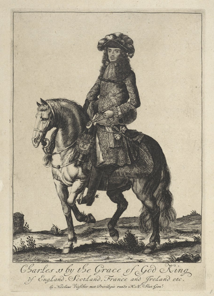 Retrato equestre do Rei Carlos II de Inglaterra de Pieter Stevens (vermeld in 1689)