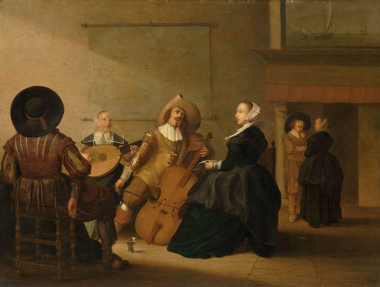Uma Companhia Musical em um Interior de Pieter Symonsz Potter