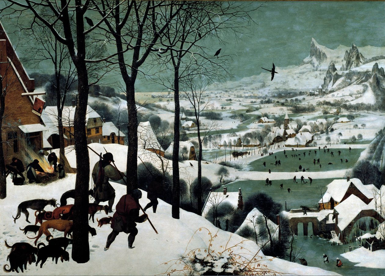 Caçadores na neve (inverno) de Pieter The Elder Brueghel