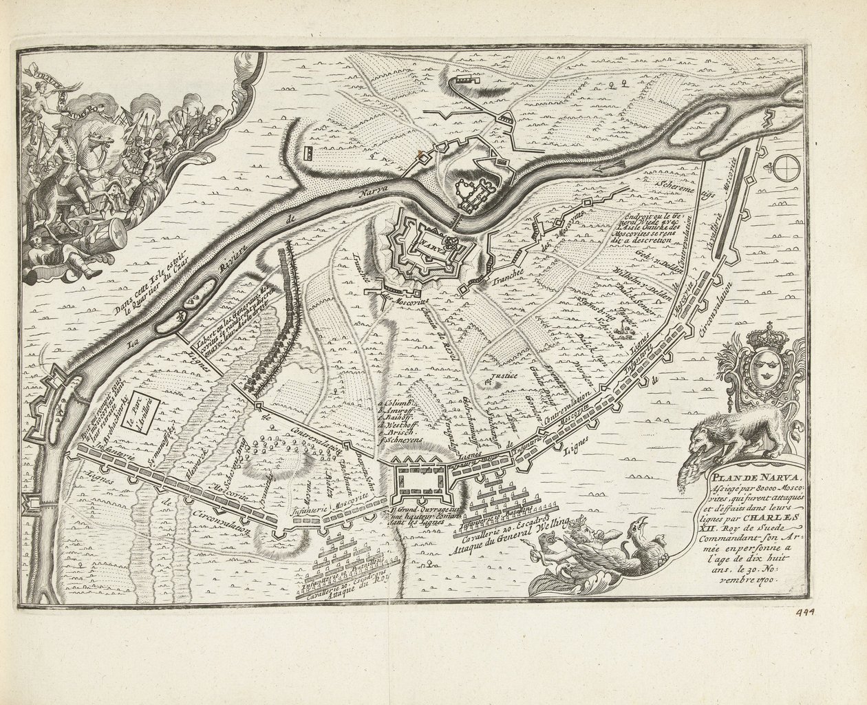 O cerco e a batalha de Narva em 1700, 1726 de Pieter Van der Aa