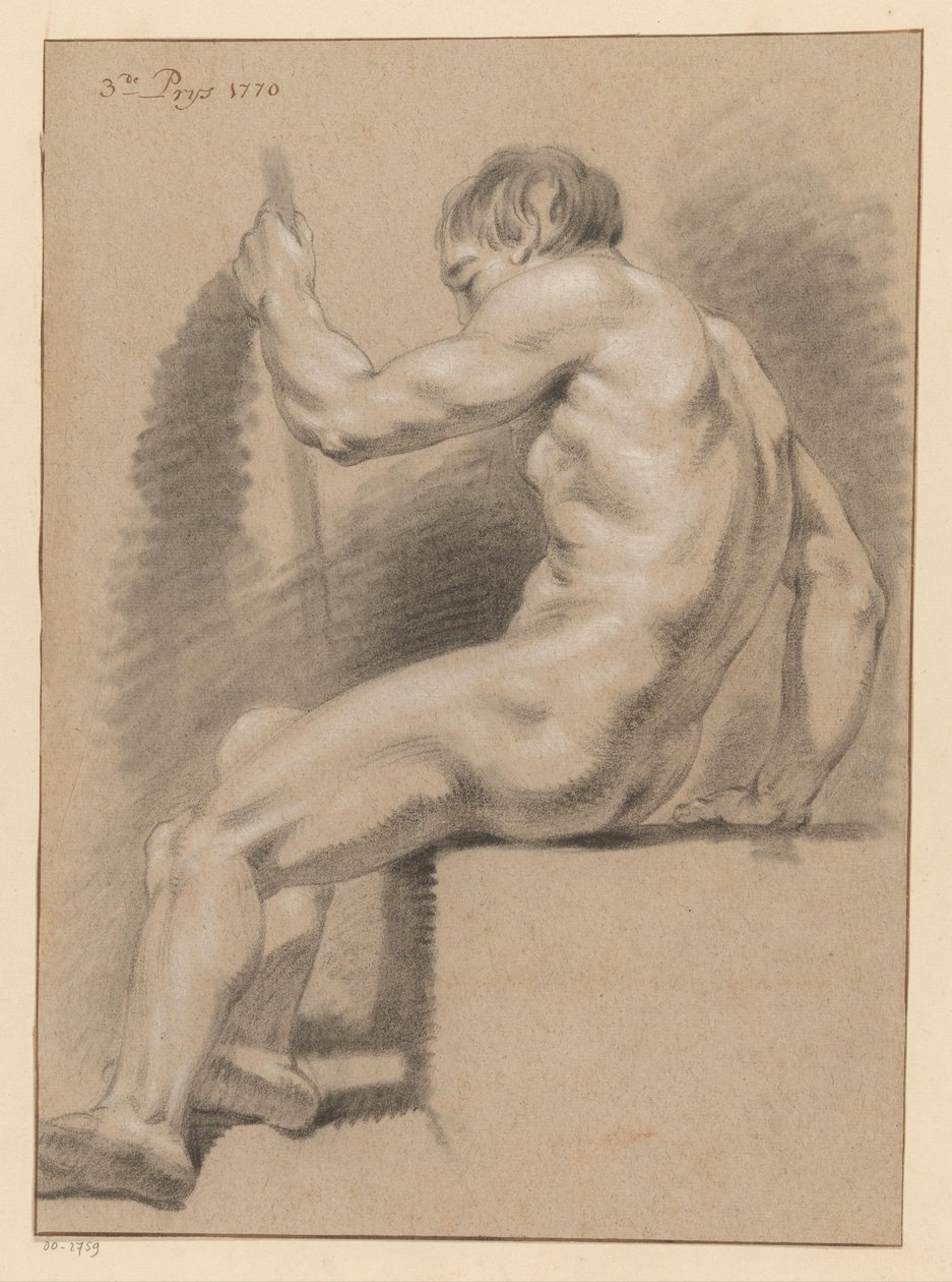 Nu masculino sentado, vista lateral (3º prémio 1770) de Pieter Wagenaar (II)