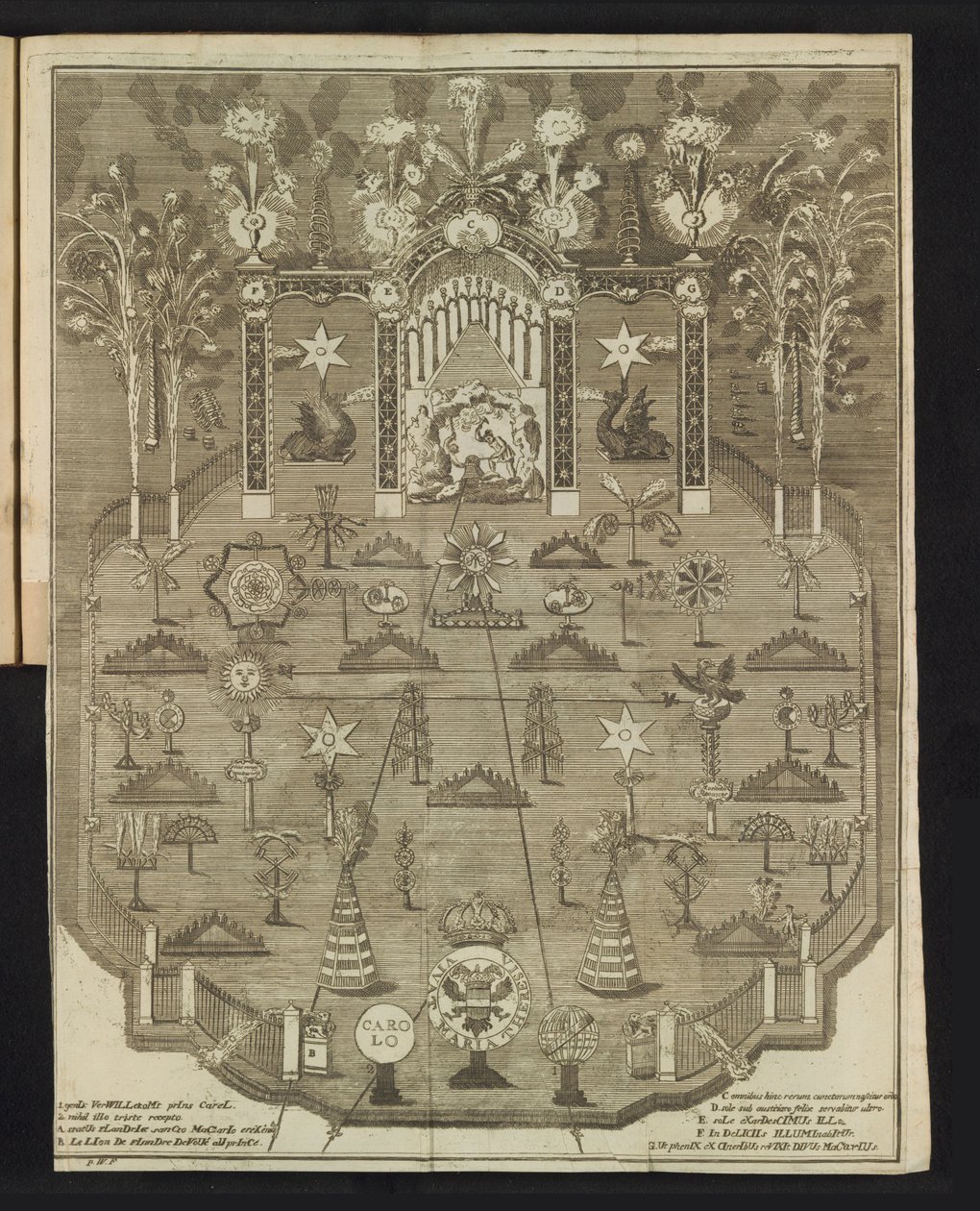 Fogos de artifício na celebração do Jubileu, 1767 de Pieter Wauters