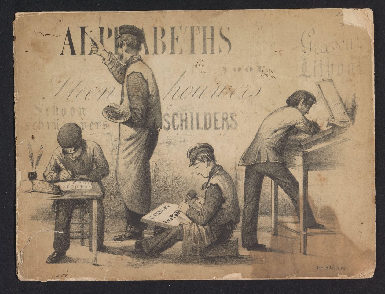 Álbum de alfabetos
Alfabetos para pedreiros rabiscadores pintores gravadores lithogr (título no objecto) de Pieter Wilhelmus van de Weijer