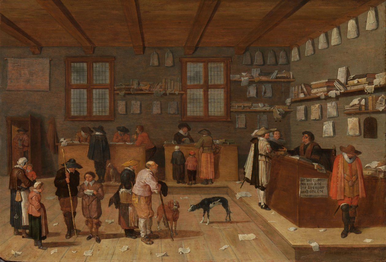 O Escritório do Advogado, 1628. de Pieter de Bloot