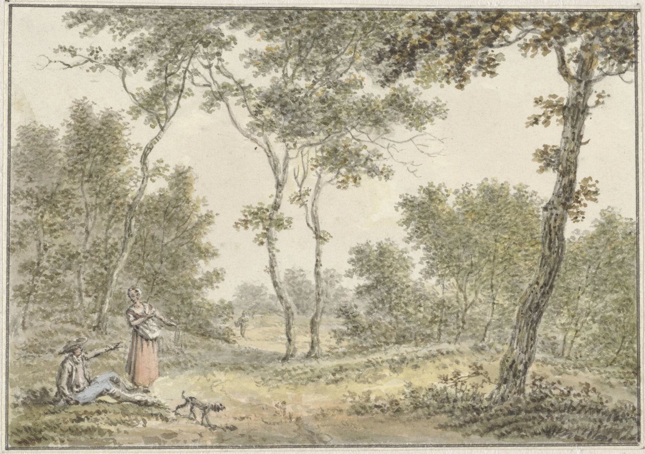 Paisagem florestal com alguns números de Pieter de Goeje