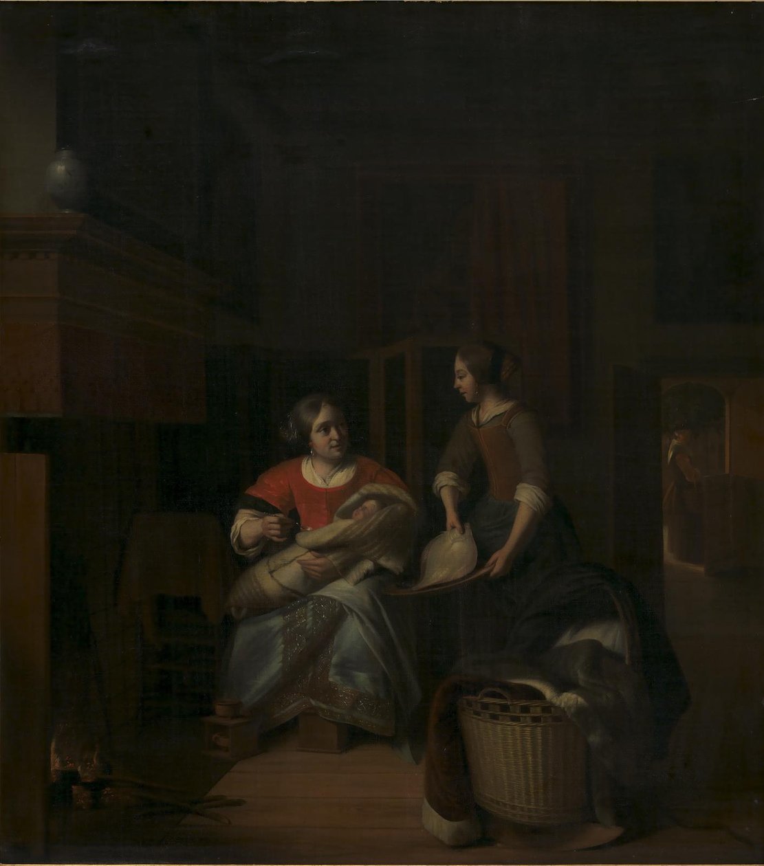 Uma dona de casa instruindo sua empregada de Pieter de Hooch