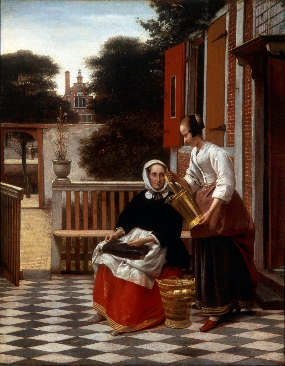 Uma senhora e sua empregada doméstica, 1660. de Pieter de Hooch