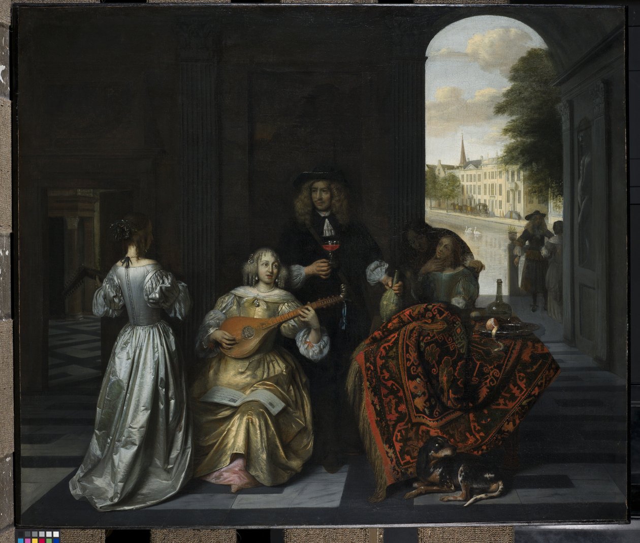 Uma festa musical (óleo sobre tela) de Pieter de Hooch