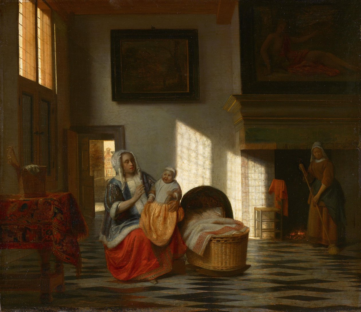 Interior com mãe e criança, «Alegria materna» de Pieter de Hooch
