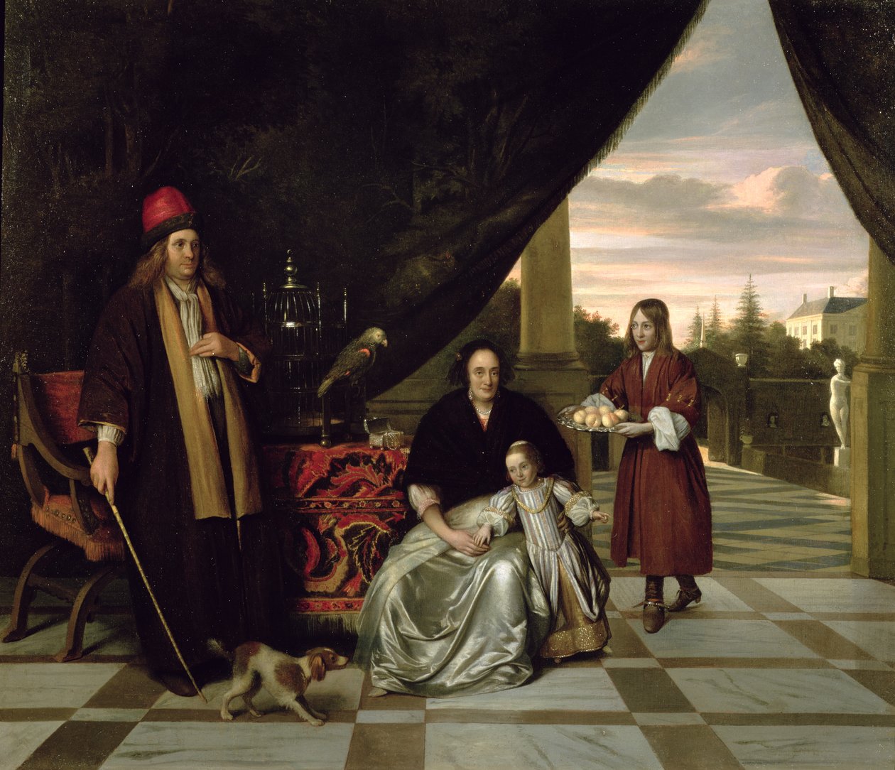 Retrato de família em um terraço, 1667 de Pieter de Hooch
