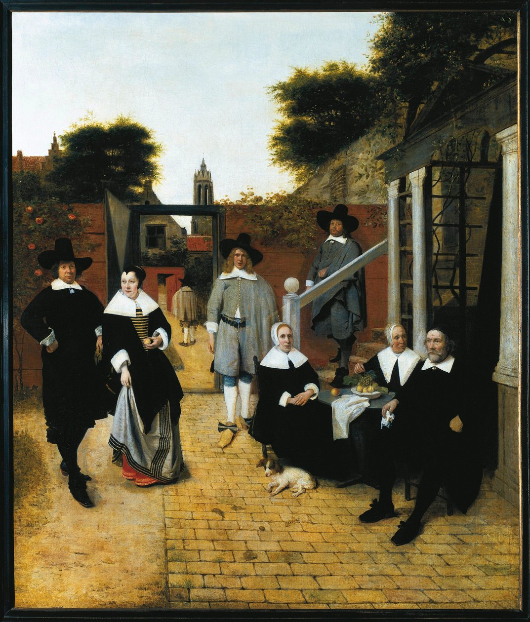 Retrato de grupo de uma família burguesa de Delft (óleo sobre tela, c.1662) de Pieter de Hooch