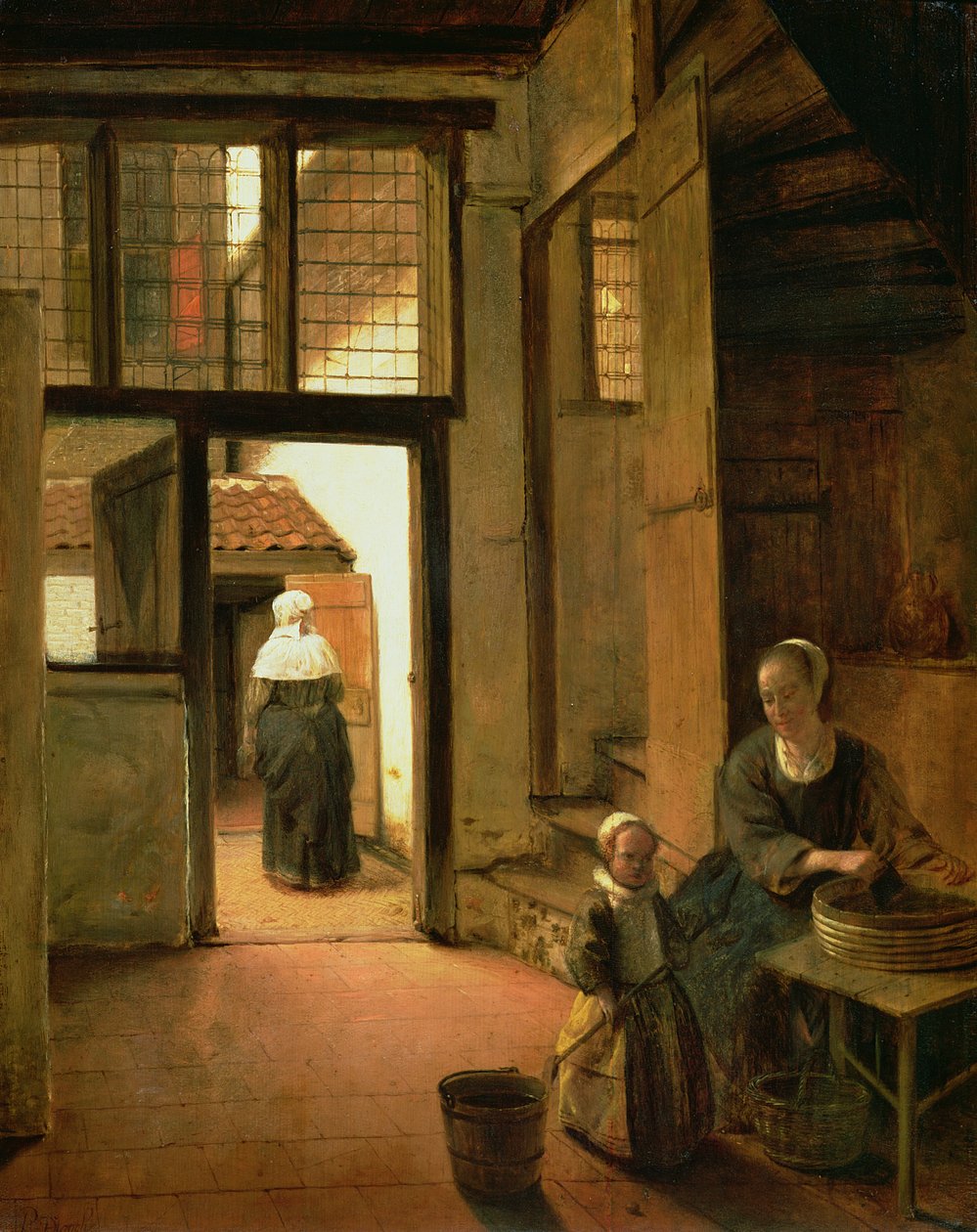Interior de uma casa holandesa de Pieter de Hooch