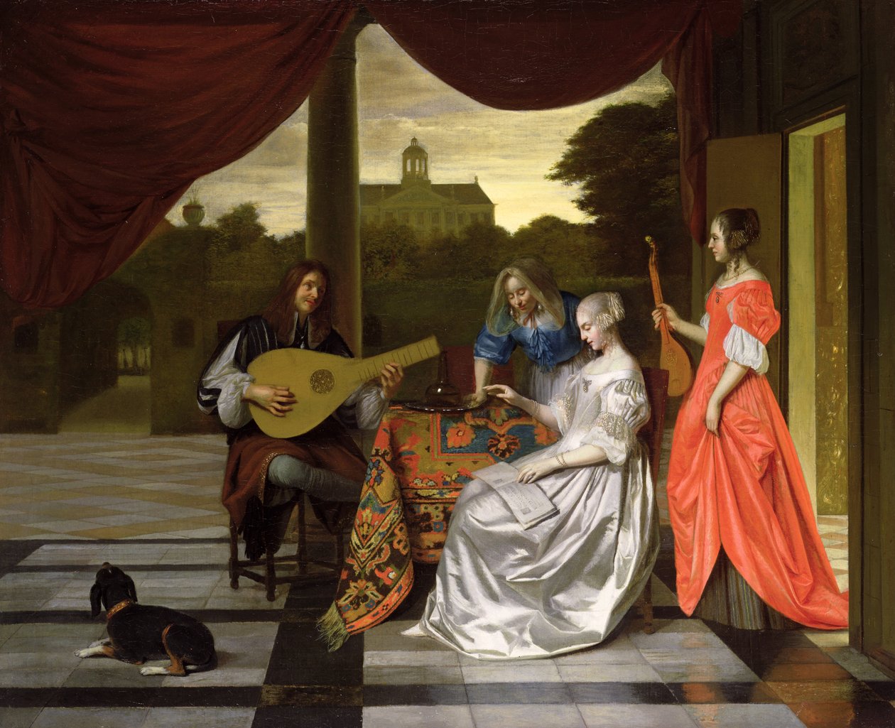 Cena Musical em Amesterdão de Pieter de Hooch