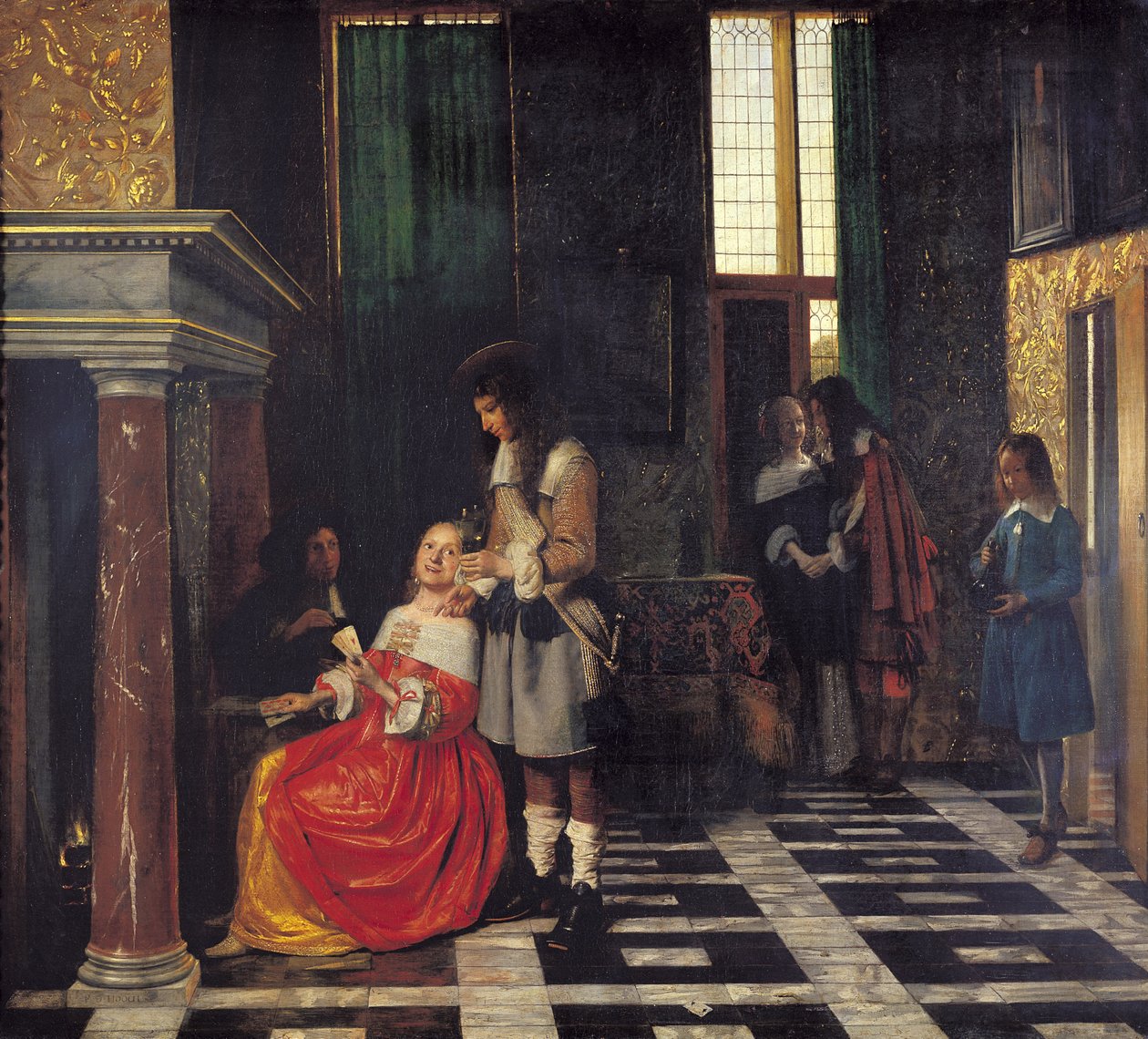 Os jogadores de cartas, c.1663-65 de Pieter de Hooch