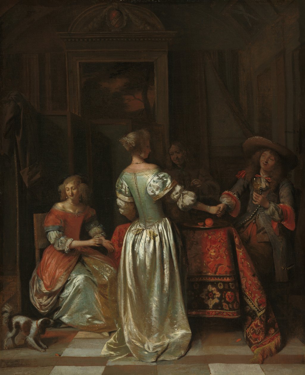 A Saudação, c.1675 (óleo sobre tela) de Pieter de Hooch