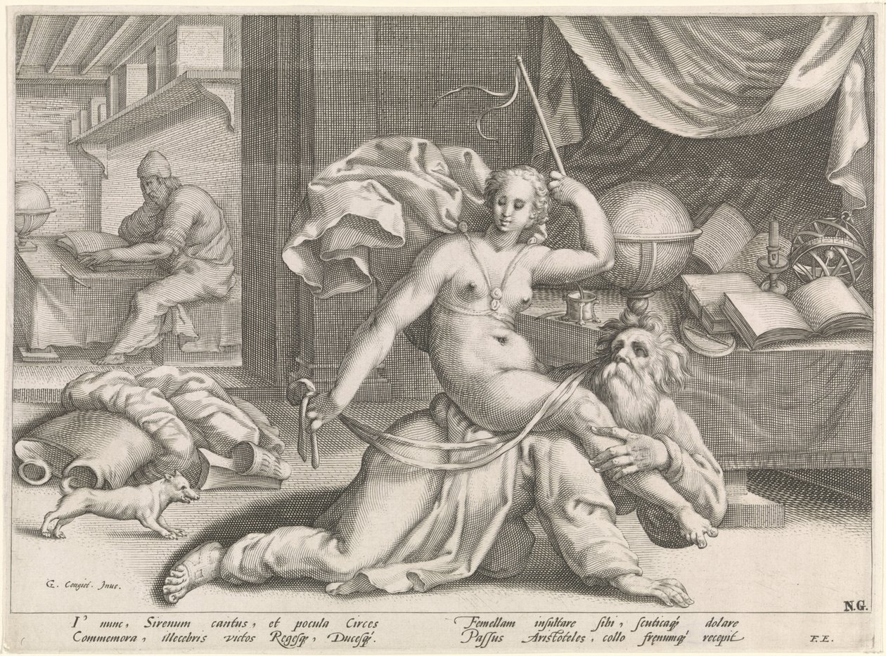 Aristóteles em Phyllis de Pieter de Jode (I) (attributed to)