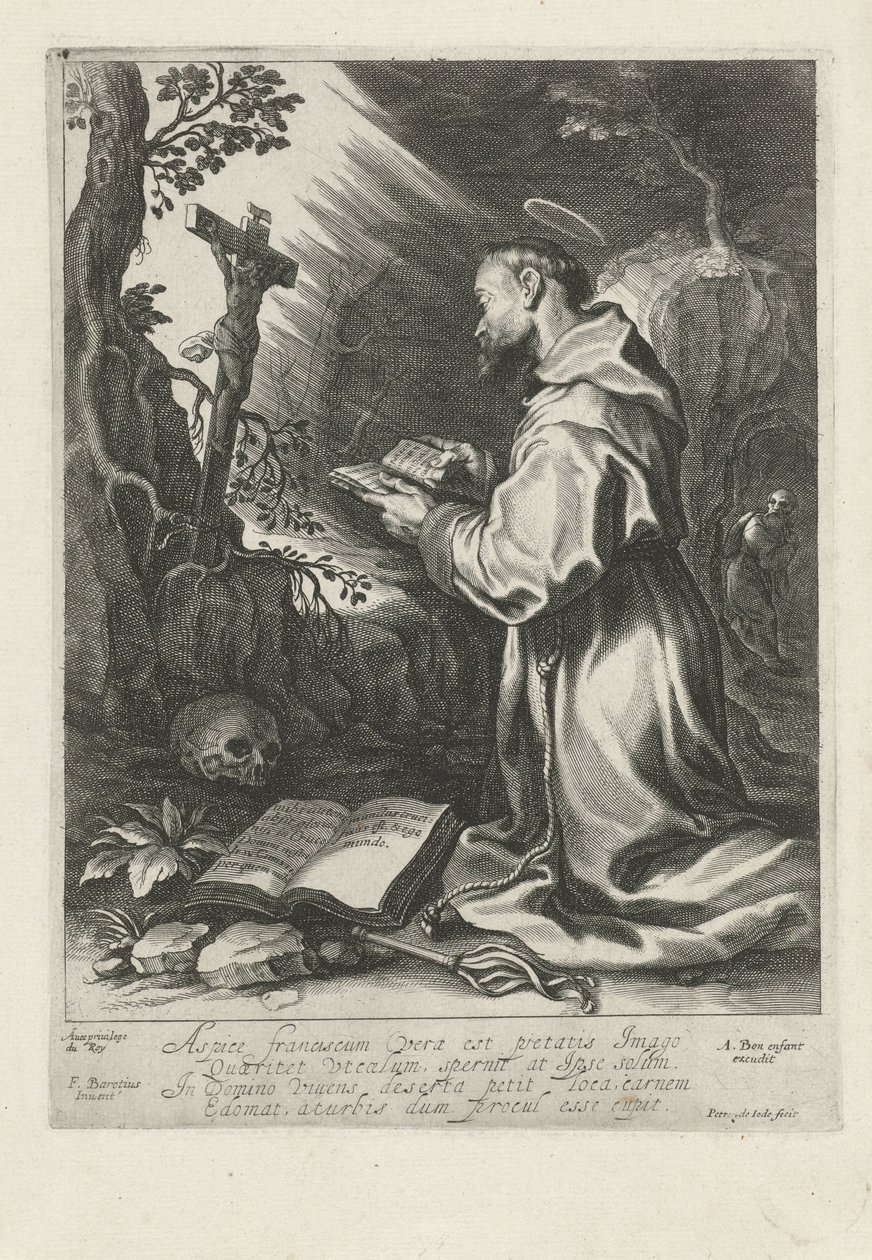 São Francisco, ajoelhado antes do crucifixo de Pieter de Jode (I)