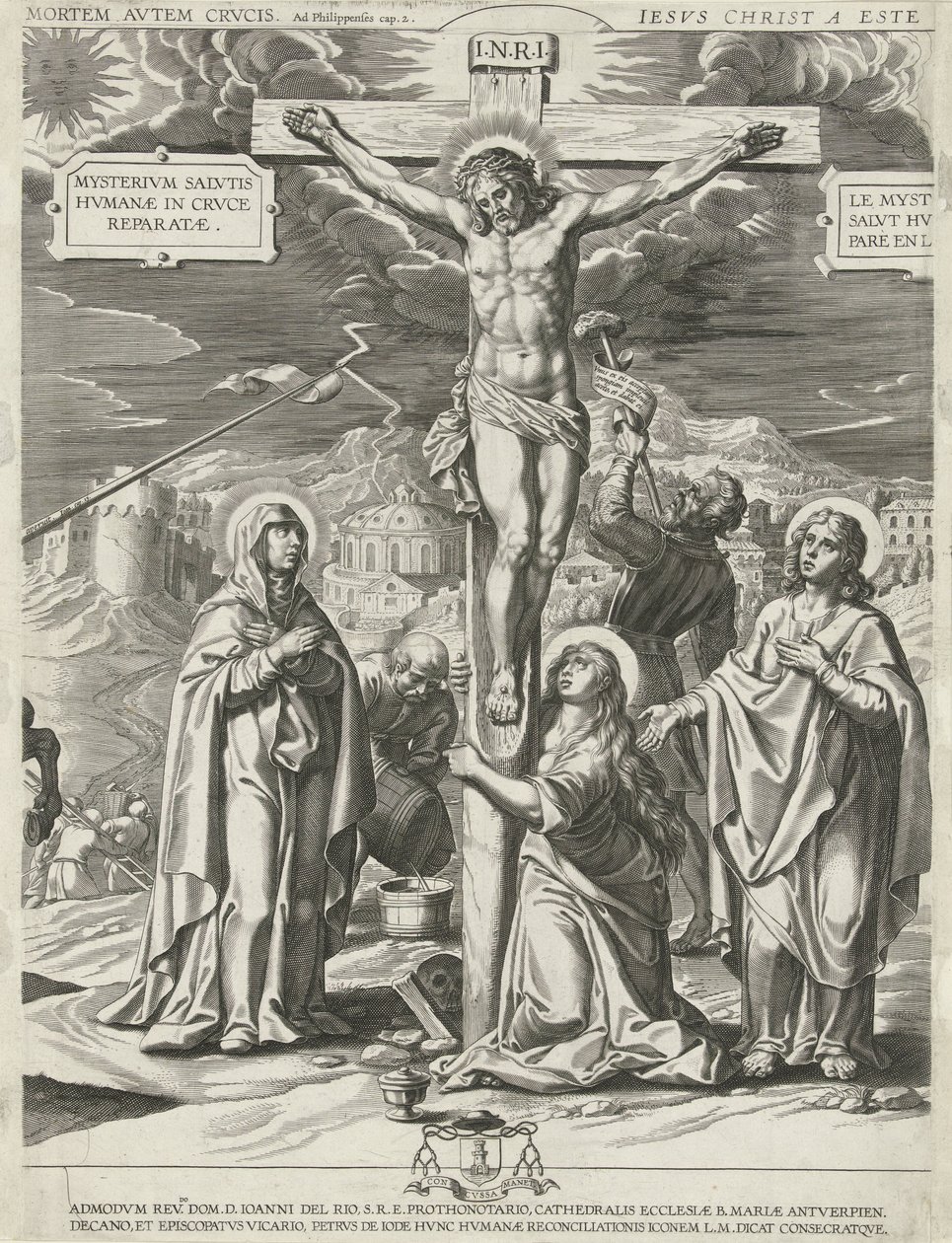 Crucificação de Cristo, secção do meio de Pieter de Jode (I)