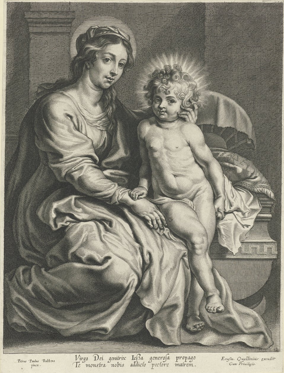 Maria com o Menino Jesus no berço de Pieter de Jode (I)