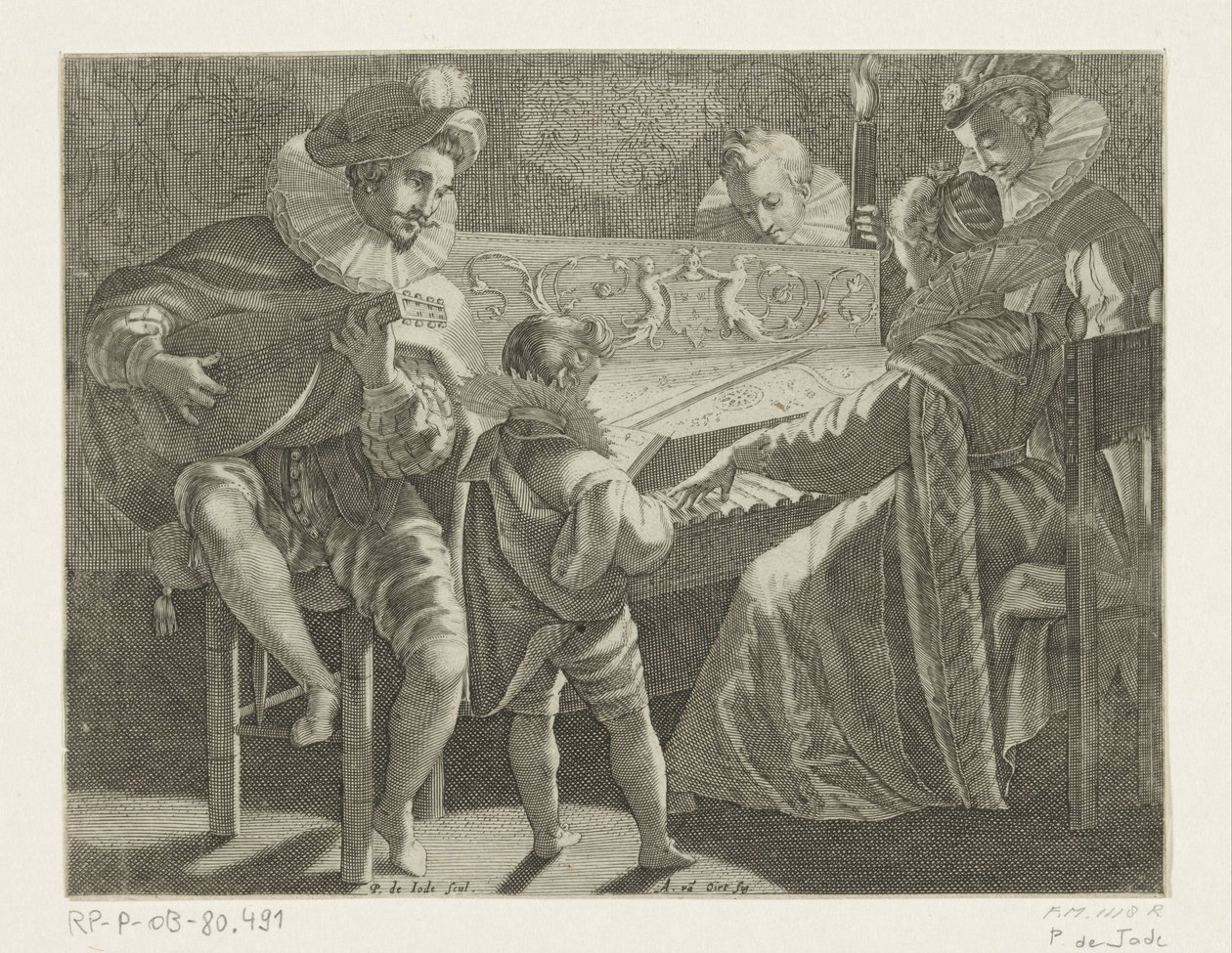 Empresa que faz música à luz de tocha, c. 1600 de Pieter de Jode (I)
