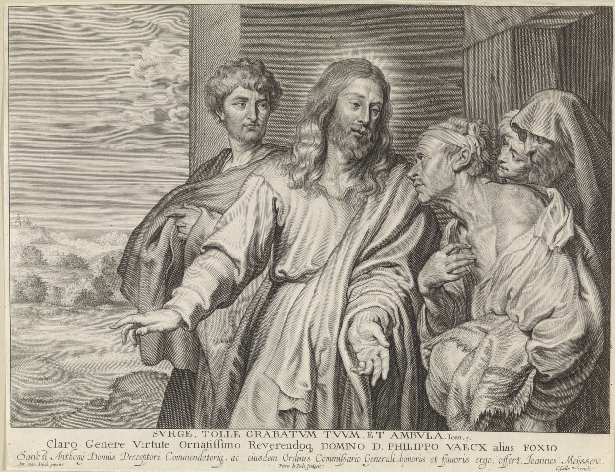 Cristo cura um paralítico de Pieter de Jode (II)